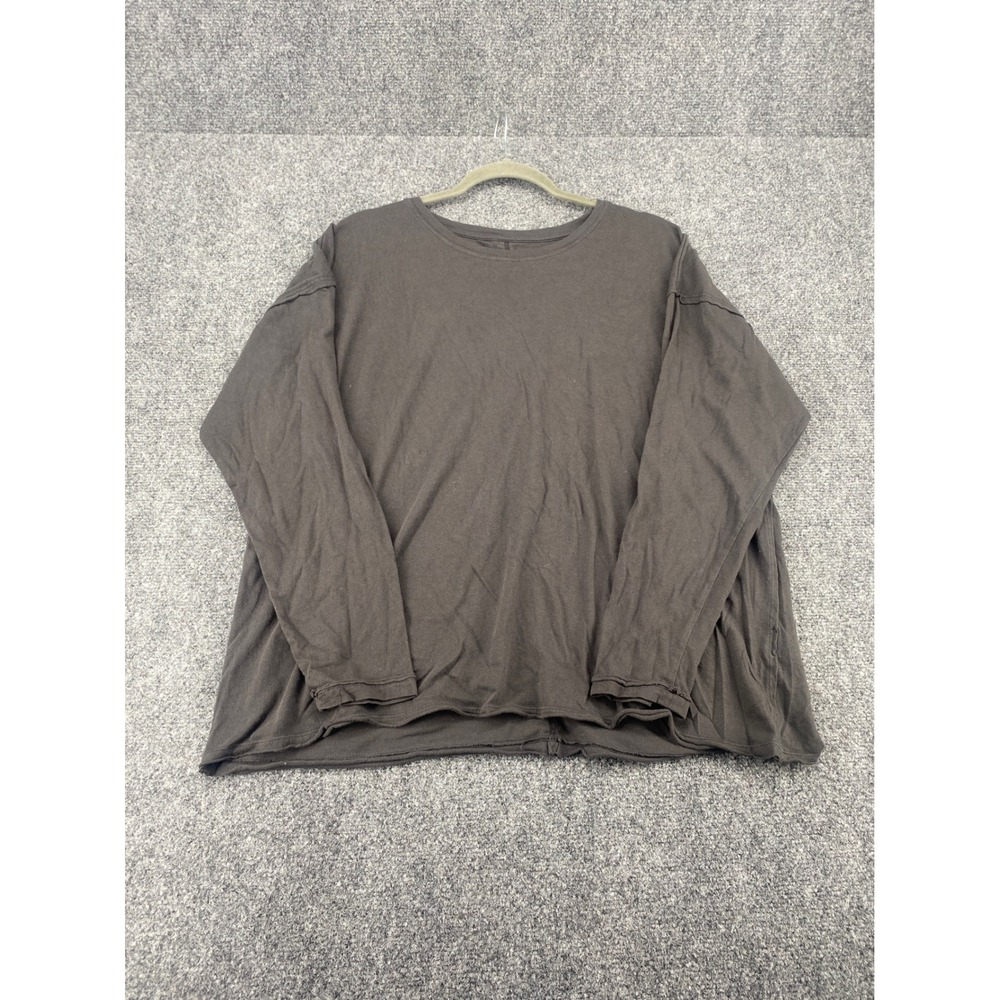 We The Free Free People Long Sleeve Tee Womens Medium Black Oversized Seam Back